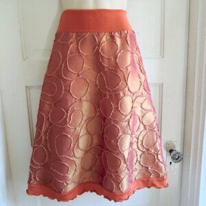 Melanie Grace Designs Gold Orange Shimmery Textured Party Skirt M